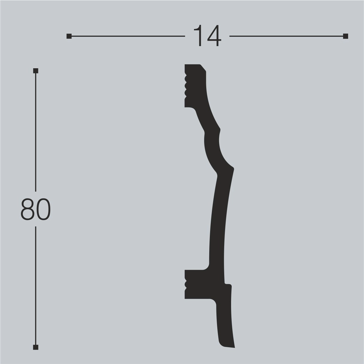 П20  Плинтус напольный XPS (80x14) (25 шт) Bello Deco