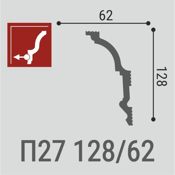 П27 128/62 Плинтус потолочный Де-Багет  (24шт)
