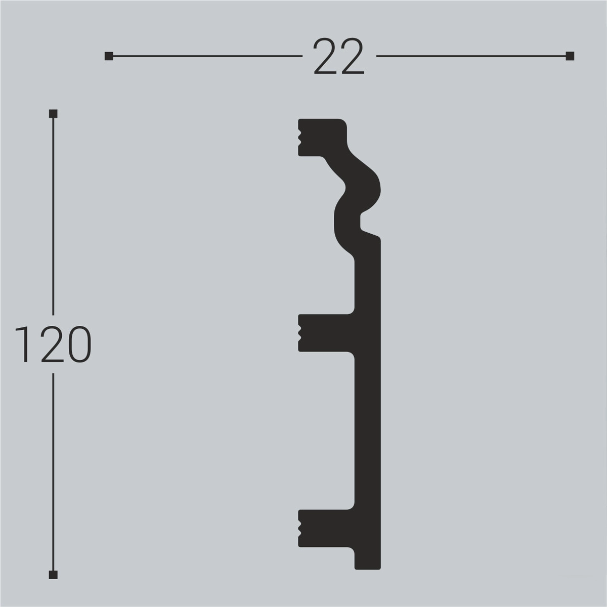 П5 (DD004) Плинтус напольный XPS (120x22) (8 шт) Bello Deco