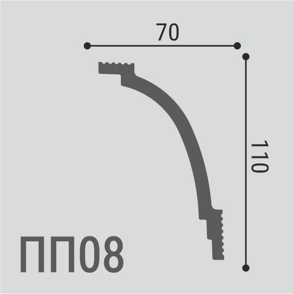 ПП08 (DD08) Карниз XPS POLYMER Де-Багет  (110*70) (12шт)