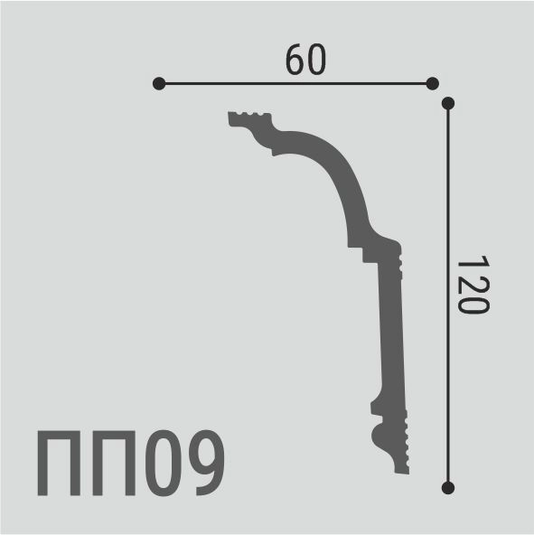 ПП09 Карниз XPS POLYMER Де-Багет (DD517, GDP-51 LED) (120*60) (10шт)