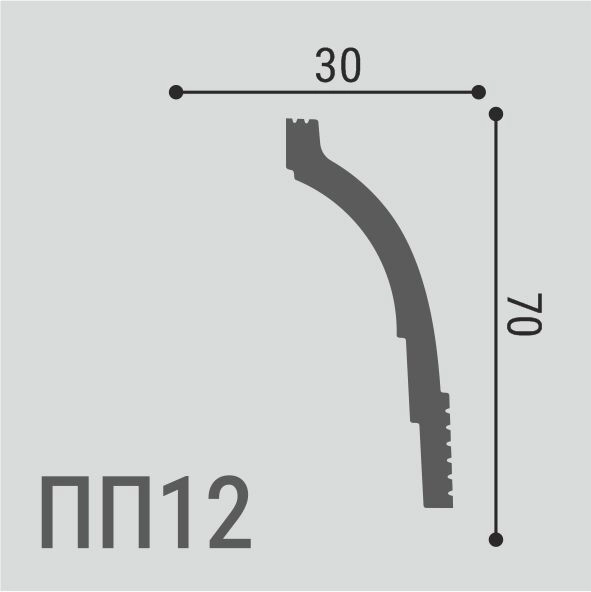 ПП12 Карниз XPS POLYMER Де-Багет  (70*30) (25шт)