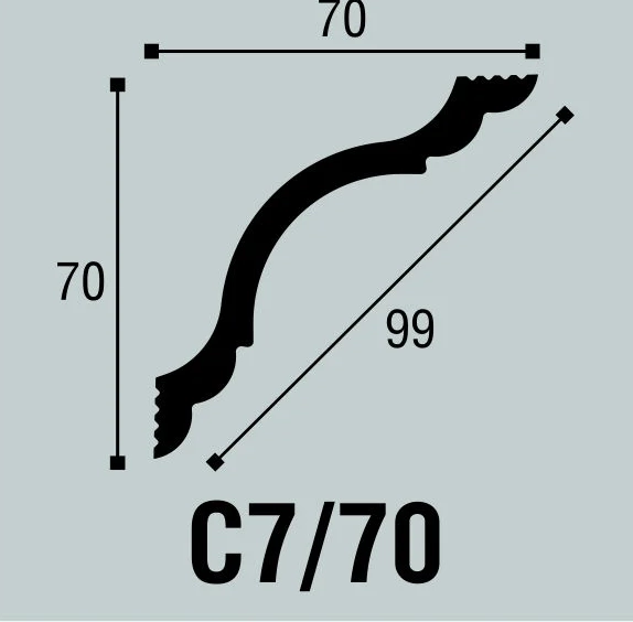 С7/70 Плинтус потолочный (70*70) (54 шт) Bello Deco