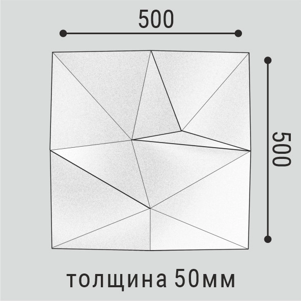 СП16 Панель стеновая Polymer  500*500 (3 шт) Bello Deco