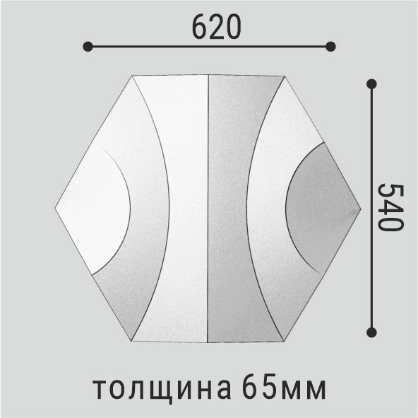 СП18 Панель стеновая Polymer 620*540 (3 шт) Bello Deco