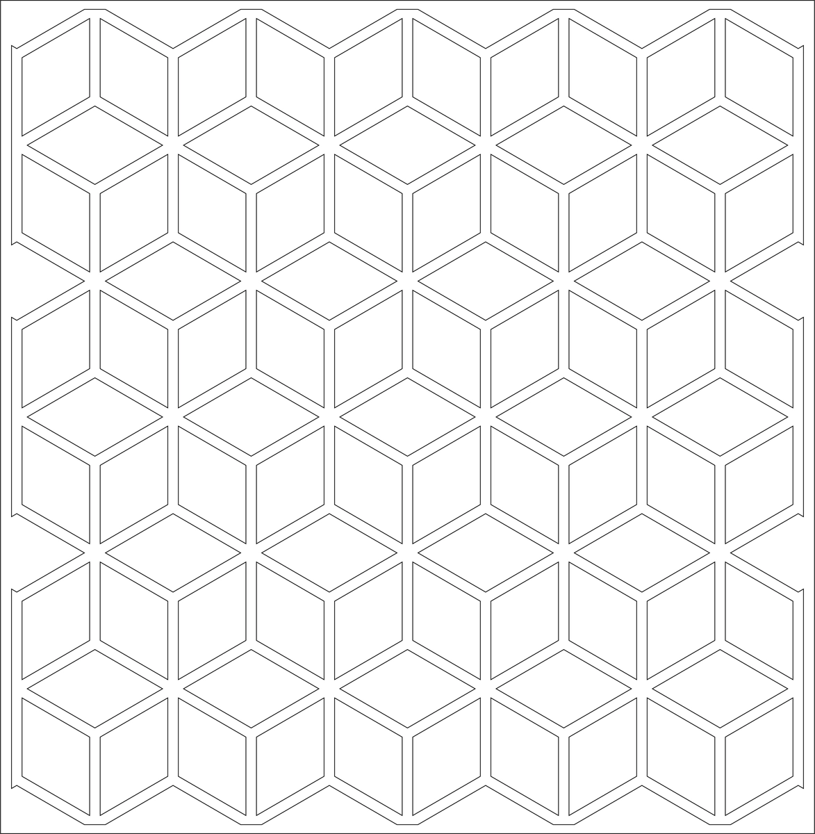 Т16 "3D куб большой" 600*600мм. (1мм)