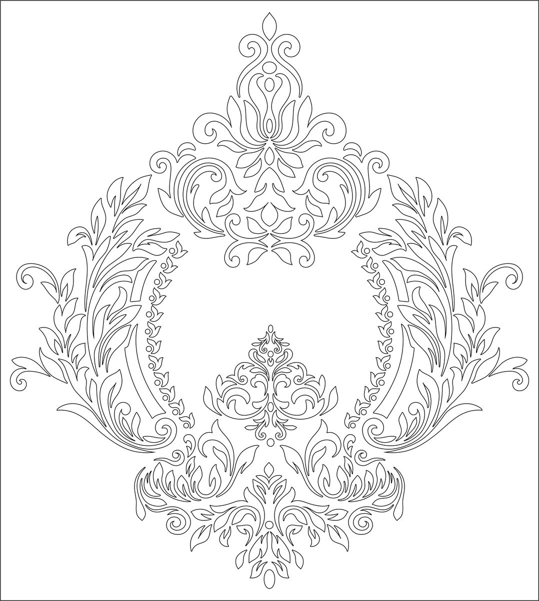 Т26 "Королевский Дамаск" 500*561мм. трафарет (1мм)