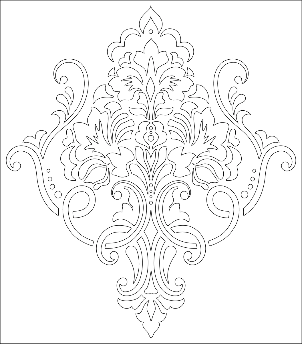 Т31 "Дамаск" 390*450мм. трафарет (1мм)