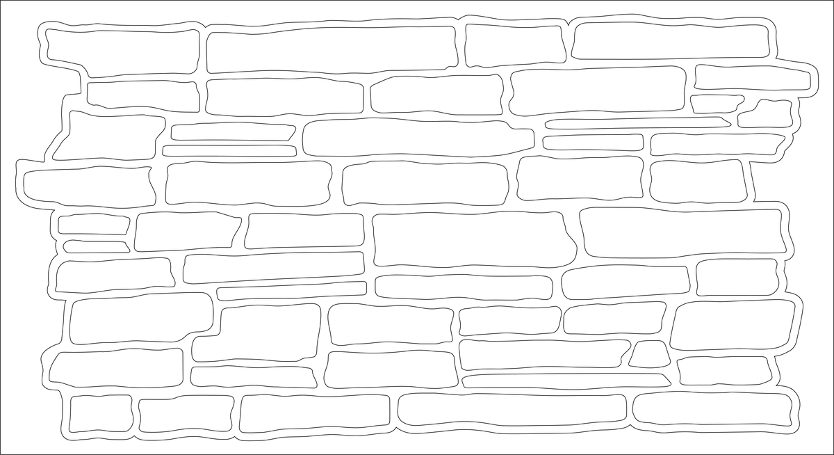 Т39 "Дикие кирпичи" 800*425 мм. трафарет (2мм)